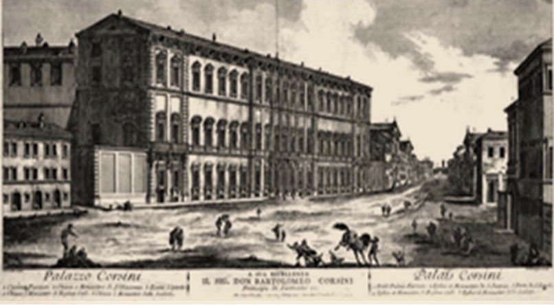 Palazzo Corsini in una incisione di J. Barbault (1763)
